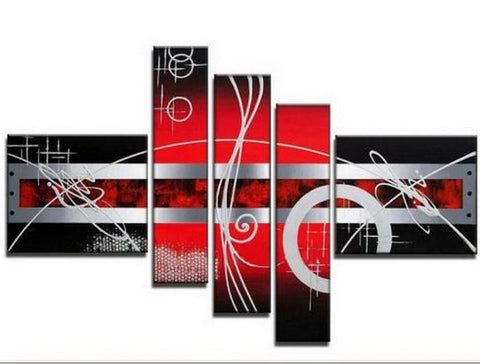 Canvas Wall Art, Canvas Painting, Huge Art, 5 Piece Wall Art, Large Wall Art, Abstract Painting, Hand Painted Art, Group Art-Art Painting Canvas