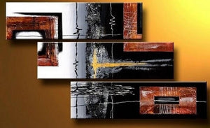 Black Modern Wall Art, Bedroom Wall Art Paintings, Abstract Canvas Painting, Abstract Canvas Art, Acrylic Painting for Sale, 3 Piece Wall Art-Art Painting Canvas