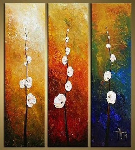 Flower Art, Bedroom Wall Art, Canvas Painting, Abstract Art, Large Art, Wall Painting, Abstract Painting, Acrylic Art, 3 Piece Wall Art, Canvas Art-Art Painting Canvas