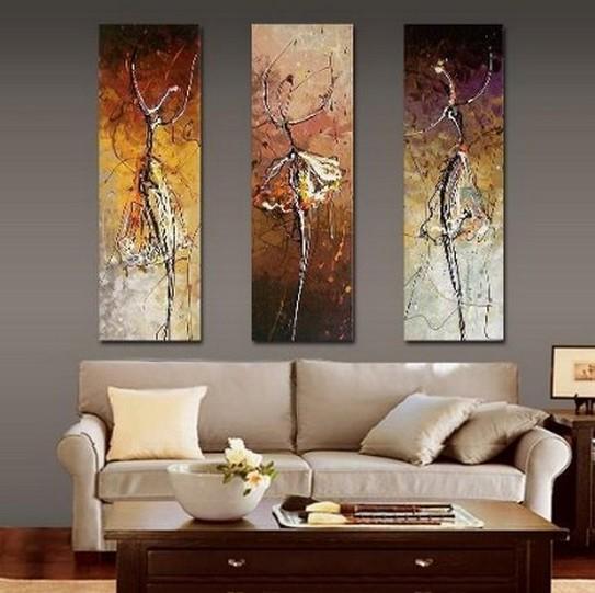 Ballet Dancer Painting, Bedroom Wall Art, Canvas Painting, Abstract Art, Abstract Painting, Acrylic Art, 3 Piece Wall Art-Art Painting Canvas