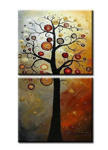 Colorful Tree, Heavy Texture Art, Abstract Art Painting, Wall Art, Wall Hanging, Hand Painted Art, Tree of Life Painting-Art Painting Canvas