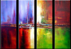 Simple Modern Art, Abstract Wall Art Paintings, Ready to Hang, Bedroom Wall Paintings, Simple Canvas Painting, Abstract Painting for Sale, 4 Piece Wall Art-Art Painting Canvas