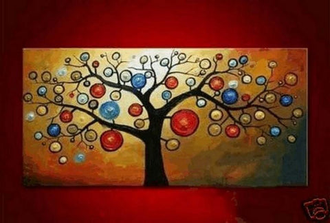 Modern Art, Contemporary Art, Art Painting, Abstract Art, Tree of Life Painting, Abstract Art Painting, Canvas Art-Art Painting Canvas