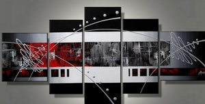 Large Wall Art, Hand Painted Art, Wall Painting, Abstract Painting, Canvas Art Painting, Huge Wall Art, Acrylic Art, 5 Piece-Art Painting Canvas