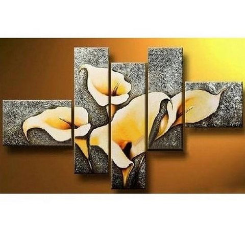 Contemporary Art, Art on Canvas, Living Room Wall Decor, Flower Painting, Extra Large Painting, Canvas Wall Art, Abstract Painting-Art Painting Canvas