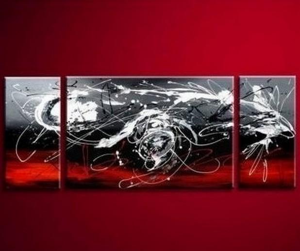 Black And Red Abstract Art Living Room Wall Art Modern Painting For Sale