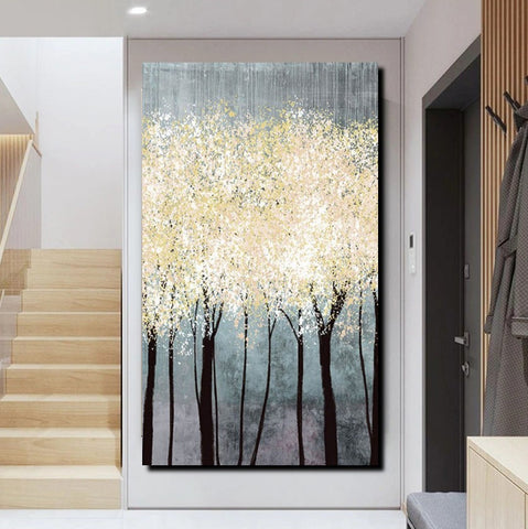 Acrylic Abstract Painting, Tree Paintings, Large Painting on Canvas, Living Room Wall Art Paintings, Buy Paintings Online, Acrylic Painting for Sale-Art Painting Canvas