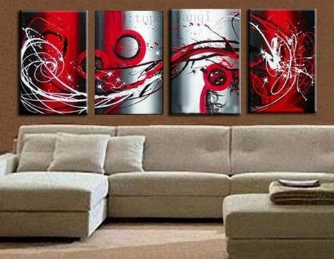 Abstract Art, Red Abstract Painting, Living Room Wall Art, Modern Art for Sale, Extra Large Wall Art, Wall Hanging-Art Painting Canvas