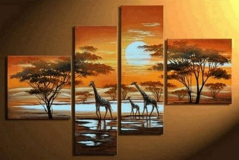 African Painting, Abstract Art, Sunset Painting, Extra Large Painting, Living Room Wall Art, Modern Art, Extra Large Wall Art, Contemporary Art, Modern Art Painting-Art Painting Canvas
