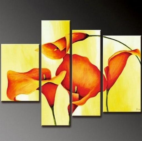 Abstract Painting, Bedroom Wall Art, Large Painting, Abstract Art, Calla Lily Flower Painting, Modern Art, Wall Art, Contemporary Art, Modern Art-Art Painting Canvas
