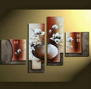 Abstract Painting, Flower in Vase, Dining Room Wall Art, Large Painting, Abstract Art, Calla Lily Flower Painting, Modern Wall Art, Contemporary Art-Art Painting Canvas