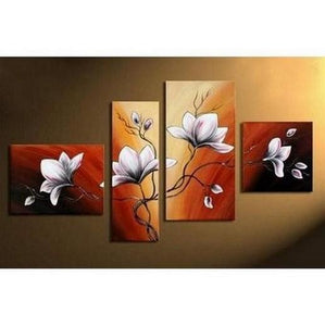 Living Room Wall Decor, Contemporary Art, Art on Canvas, Flower Painting, Extra Large Painting, Canvas Wall Art, Abstract Painting-Art Painting Canvas