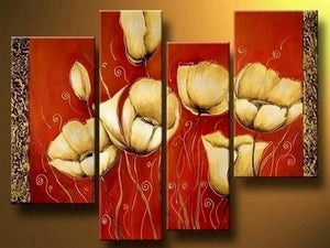 Lotus Flower Art, Abstract Painting, Dining Room Wall Art, Large Painting, Abstract Art, Calla Lily Flower Painting, Modern Wall Art, Contemporary Art-Art Painting Canvas