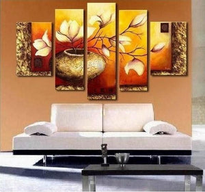 Abstract Flower Painting, Large Abstract Painting, Acrylic Flower Painting, Heavy Texture Painting, Living Room Wall Art Painting-Art Painting Canvas