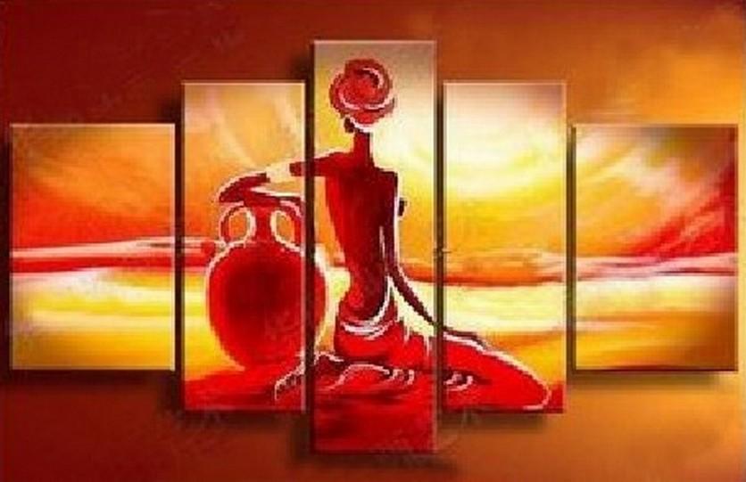 African Canvas Paintings, African Girl Painting, Sunset Painting, Canvas Painting for Living Room, African Woman Painting, Buy Art Online-Art Painting Canvas