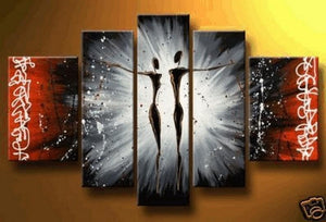 Dancing Figure Painting, Canvas Painting, Wall Art, Large Art, Abstract Painting, 5 Piece Wall Art, Bedroom Wall Art-Art Painting Canvas