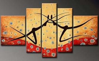 Wall Art, Dancing Figure Painting, Modern Art, Canvas Art, 5 Piece Canvas Art, Abstract Art, Canvas Painting, Abstract Painting, Contemporary Art-Art Painting Canvas