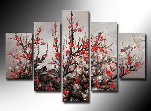 Large Art, Abstract Art, Bedroom Art Painting, Abstract Painting, Canvas Painting, 5 Piece Wall Art, Canvas Art Painting, Flower Painting, Ready to Hang-Art Painting Canvas