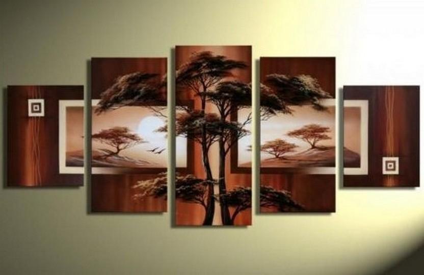 Abstract Art, Large Wall Art, Tree of Life Painting, Art on Canvas, Large Art, Canvas Painting, 5 Piece Canvas Art-Art Painting Canvas