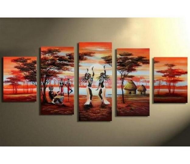 Large Canvas Art, Abstract Art, African Art, Dancing Girl Painting, Canvas Painting, Abstract Painting, Living Room Art painting, 5 Piece Art, Modern Art-Art Painting Canvas