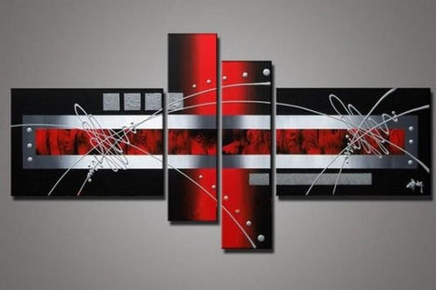 Modern Canvas Art Painting, Acrylic Abstract Canvas Art, Large Wall Art Ideas for Dining Room, Abstract Art, 100% Hand Painted Art, Red Painting, Buy Art Online-Art Painting Canvas