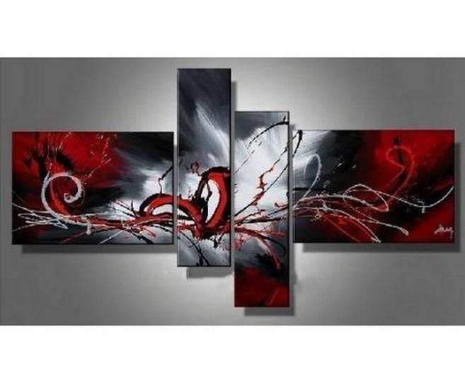 Modern Canvas Wall Art, Abstract Painting, Large Wall Paintings for Living Room, 4 Panel Wall Art Ideas, Hand Painted Art, Abstract Painting for Sale-Art Painting Canvas