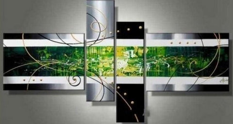 Simple Canvas Art Painting, Acrylic Art on Canvas, Abstract Art on Sale, 4 Panel Wall Art Paintings, Hand Painted Art, Simple Modern Art-Art Painting Canvas