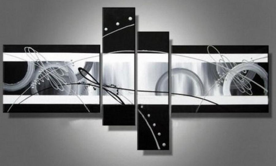 Abstract Lines Painting, Acrylic Abstract Painting, 4 Panel Wall Art Paintings, Canvas Painting, Living Room Modern Paintings, Hand Painted Art, Group Art-Art Painting Canvas