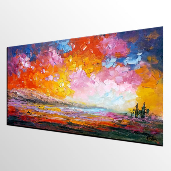 Abstract Landscape Painting, Original Landscape Painting, Canvas Wall Art Paintings, Custom Extra Large Painting-Art Painting Canvas