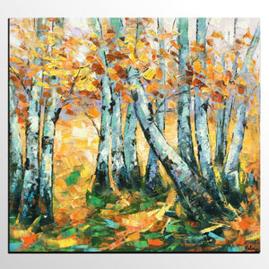 Landscape Painting, Oil Painting, Autumn Tree Painting, Abstract Painting, Custom Canvas Painting-Art Painting Canvas