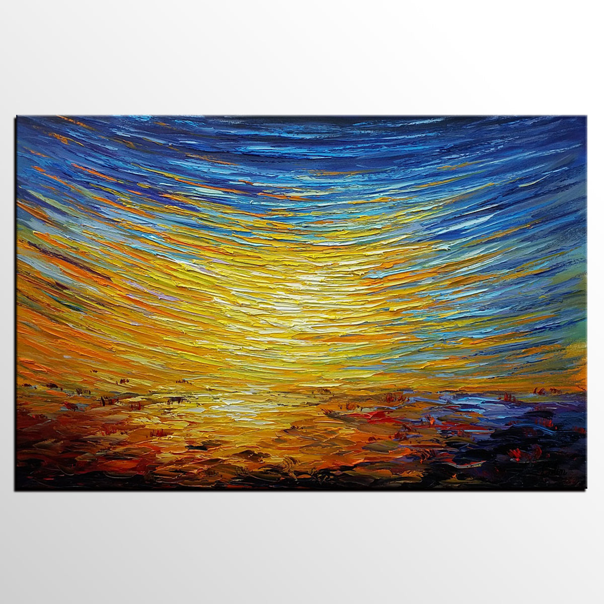 Abstract Landscape Painting, Custom Canvas Painting for Sale, Large Oil Painting on Canvas, Palette Knife Paintings, Buy Art Online-Art Painting Canvas