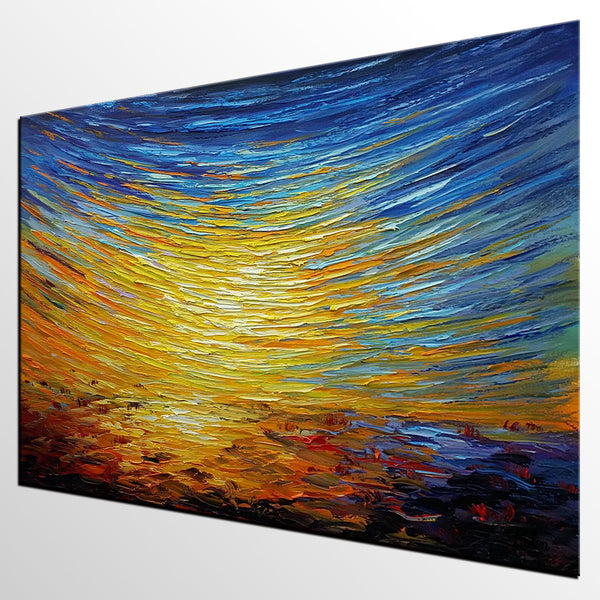 Abstract Landscape Painting, Custom Canvas Painting for Sale, Large Oil Painting on Canvas, Palette Knife Paintings, Buy Art Online-Art Painting Canvas