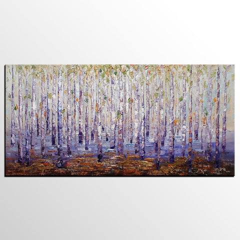 Custom Extra Large Painting, Autumn Tree Landscape Painting, Abstract Autumn Paintings-Art Painting Canvas
