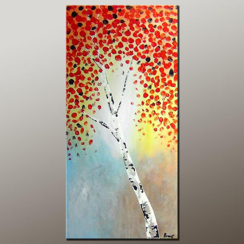 Tree Art, Acrylic Painting, Autumn Tree Painting, Abstract Art Painting, Canvas Wall Art, Bedroom Wall Art, Canvas Art, Modern Art, Contemporary Art-Art Painting Canvas