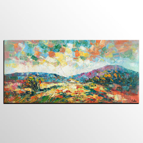Original Artwork, Mountain Landscape Painting, Custom Extra Large Art, Canvas Artwork-Art Painting Canvas