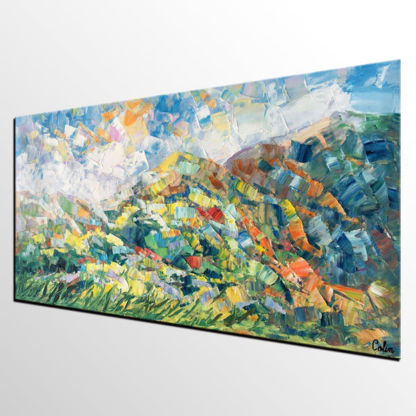 Spring Mountain Landscape Painting, Canvas Artwork, Original Artwork, Custom Extra Large Art-Art Painting Canvas