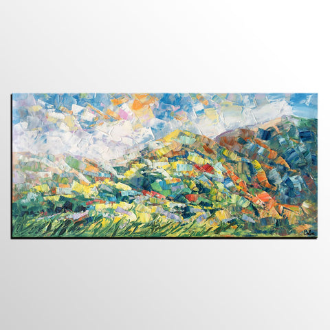 Spring Mountain Landscape Painting, Canvas Artwork, Original Artwork, Custom Extra Large Art-Art Painting Canvas