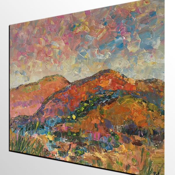 Custom Landscape Oil Painting, Original Artwork, Autumn Mountain Painting, Canvas Painting-Art Painting Canvas