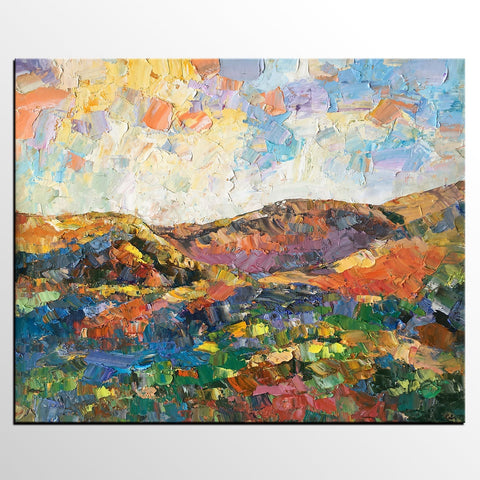 Mountain Landscape Painting, Custom Large Oil Painting, Large Canvas Wall Art Painting-Art Painting Canvas