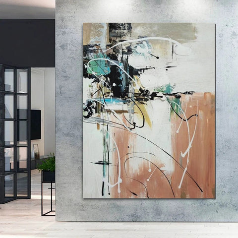 Living Room Wall Art Painting, Extra Large Acrylic Painting, Simple Modern Art, Modern Contemporary Abstract Artwork-Art Painting Canvas