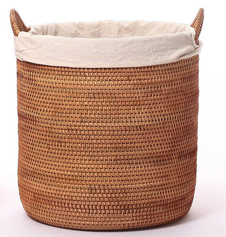 Large Storage Baskets for Bathroom, Round Storage Baskets with Handle, Rattan Storage Baskets, Laundry Storage Baskets, Storage Baskets for Clothes-Art Painting Canvas