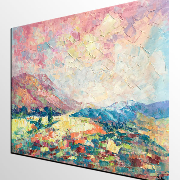 Heavy Texture Artwork, Autumn Mountain Painting, Canvas Painting, Custom Landscape Oil Painting-Art Painting Canvas