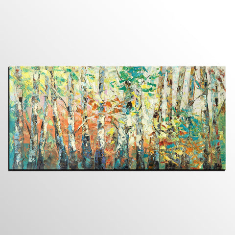 Autumn Tree Painting, Original Oil Paintings for Sale, Custom Landscape Painting on Canvas, Buy Paintings Online-Art Painting Canvas