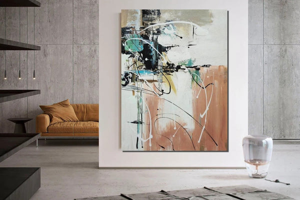 Living Room Wall Art Painting, Extra Large Acrylic Painting, Simple Modern Art, Modern Contemporary Abstract Artwork-Art Painting Canvas