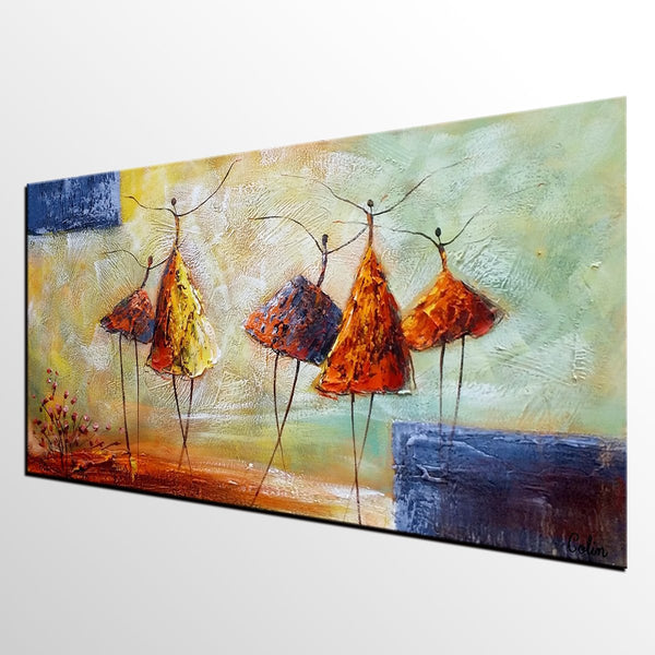 Ballet Dancer Painting, Dancing Painting, Heavy Texture Painting, Custom Large Painting for Sale, Paintings for Bedroom, Buy Wall Art Online-Art Painting Canvas