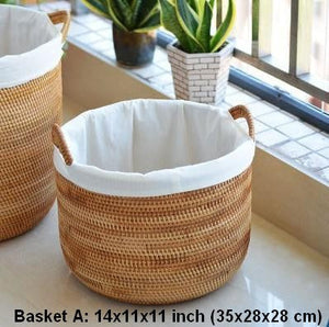 Round Storage Baskets, Extra Large Rattan Storage Baskets, Oversized Laundry Storage Baskets, Storage Baskets for Clothes, Storage Baskets for Bathroom-Art Painting Canvas
