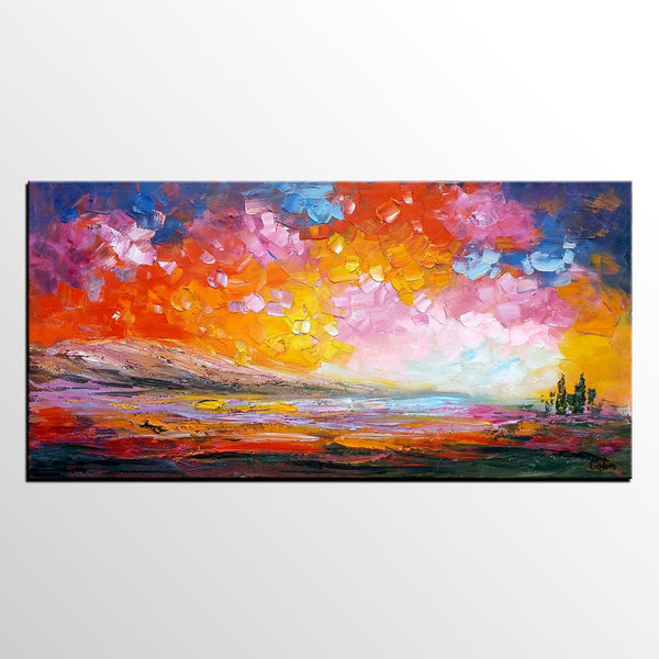 Abstract Landscape Painting, Original Landscape Painting, Canvas Wall Art Paintings, Custom Extra Large Painting-Art Painting Canvas