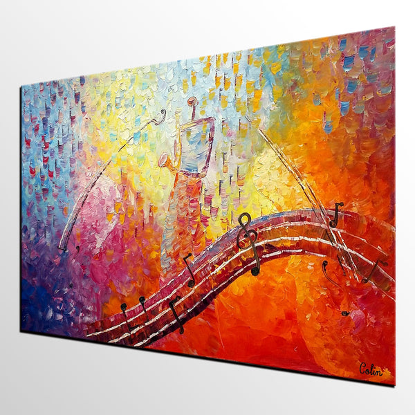 Canvas Painting, Abstract Art, Music Painting, Saxophone Player, Custom Painting, Abstract Painting-Art Painting Canvas