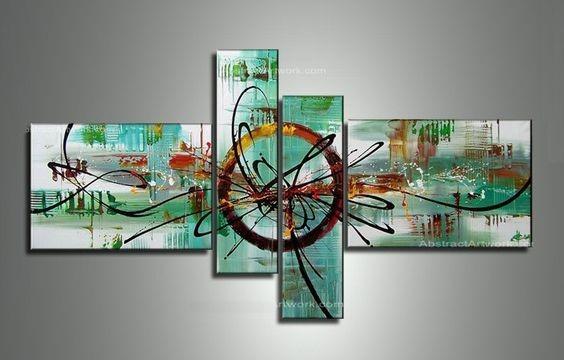 Abstract Oil Painting, Modern Canvas Painting, 4 Piece Canvas Art, Living Room Canvas Wall Art, Simple Modern Art, Large Painting on Canvas-Art Painting Canvas