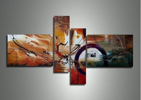Large Canvas Painting, Abstract Acrylic Painting, Modern Canvas Art Paintings, 4 Piece Abstract Art, Dining Room Wall Art Paintings-Art Painting Canvas